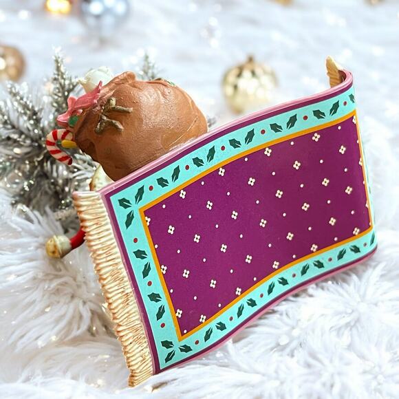 NIB Retired Santa's Magic Ride Flying Carpet Elf Christmas Holiday Ornament 1993 - Picture 6 of 9